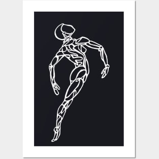 Muscles Outline on Black Posters and Art